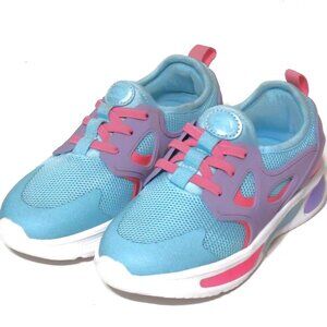 Girl's Size 12 RHINO RED Brand Shoes Light Up Sneakers, Blue/Pink/Purple ~ NEW!